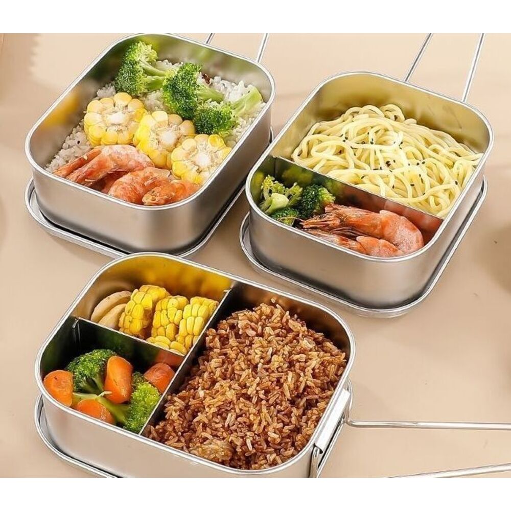 304 Eco-friendly Stainless Steel Thickened Box, Food-grade Rectangular Student Lunch Box With Lid, Suitable For_voghion.com