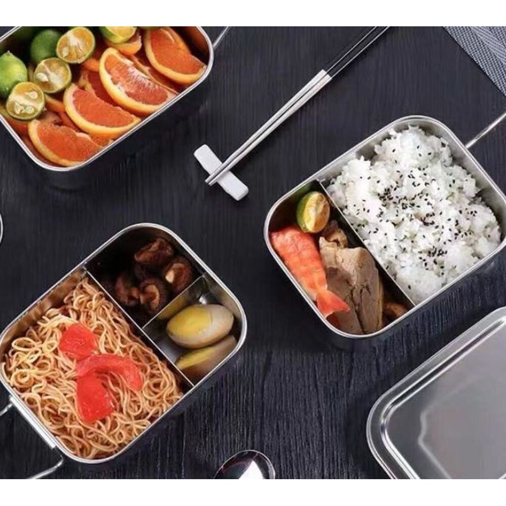 304 Eco-friendly Stainless Steel Thickened Box, Food-grade Rectangular Student Lunch Box With Lid, Suitable For_voghion.com