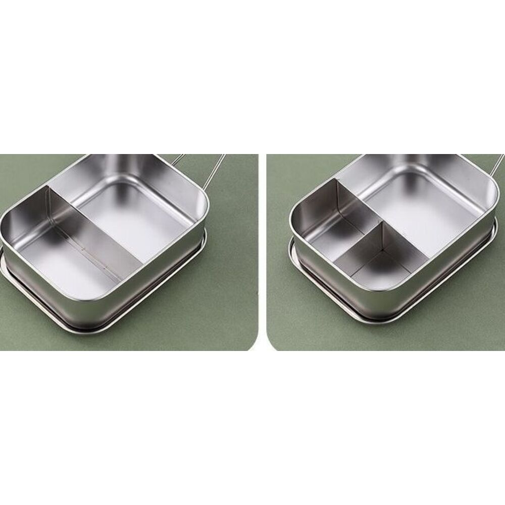 304 Eco-friendly Stainless Steel Thickened Box, Food-grade Rectangular Student Lunch Box With Lid, Suitable For_voghion.com