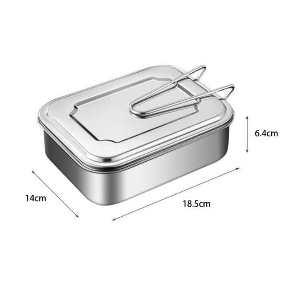 304 Eco-friendly Stainless Steel Thickened Box, Food-grade Rectangular Student Lunch Box With Lid, Suitable For_voghion.com