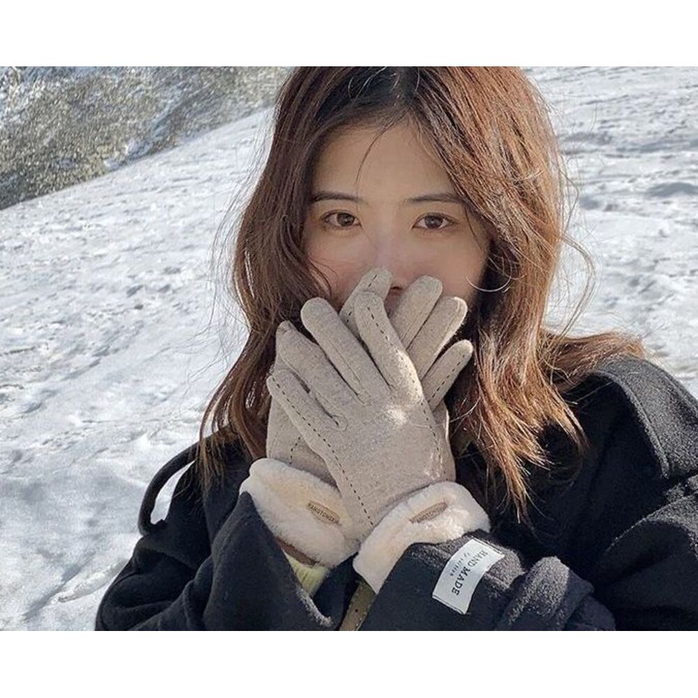 Kaşmir, 40 dereceye kadar soğuğa dayanıklı, tüy dökmeyen, havlama yapmayan, rüzgar geçirmez, dokunmatik ekran uyumlu, kalınlaştırılmış kadın bisiklet eldiveni._voghion.com