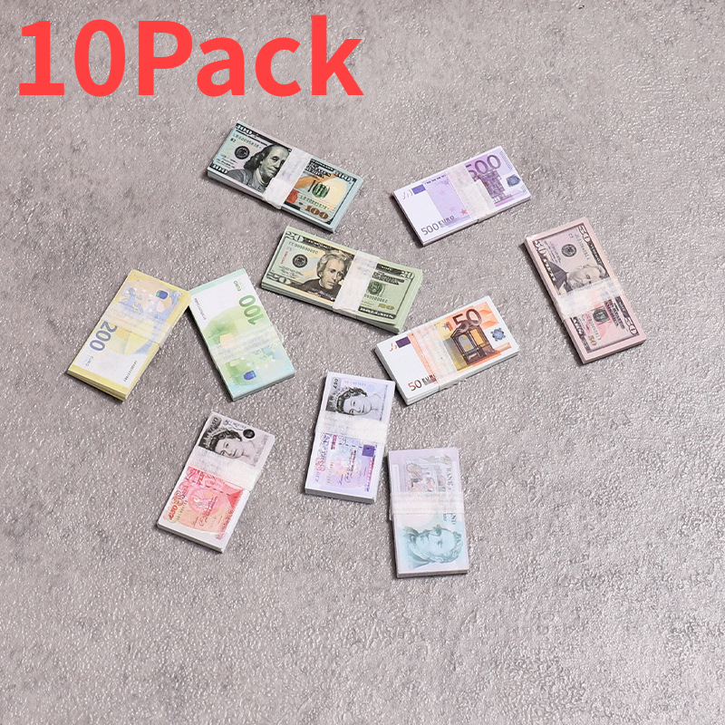 10PACK Miniature Currency Props Simulated Mini Toy Paper Dollars, Euros, Pounds, Small Bills, Money, Scene Accessories For Beach & Party Fun_voghion.com