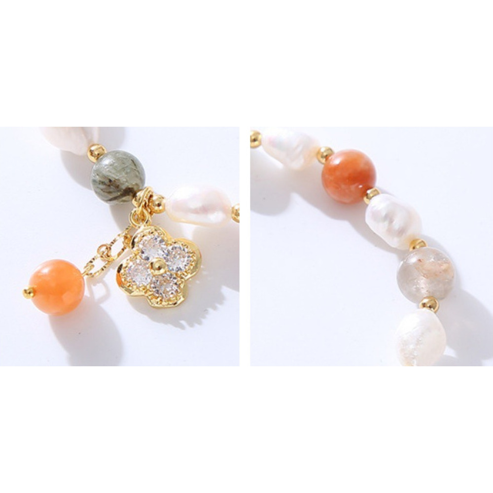 Vierblättriges Kleeblatt Armband Mit Perlen Kristall Personalisierte_voghion.com