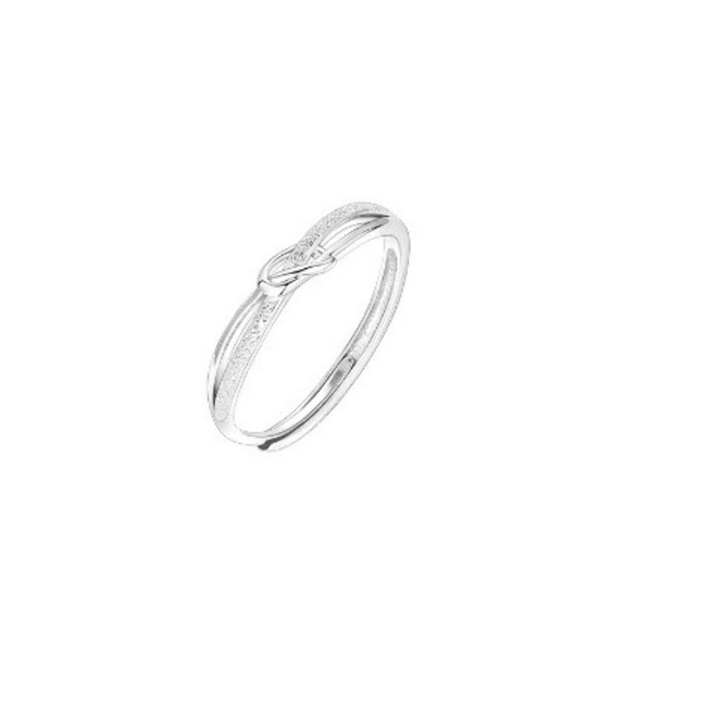 Designer ring i rent silver s999 med knutdesign för damer_voghion.com