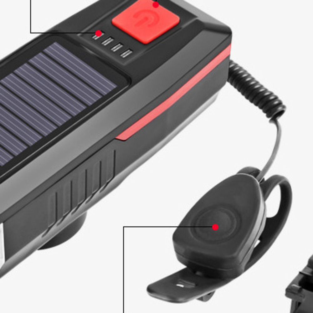 Solar Rechargeable Horn Front Bicycle Night Strong Equipment Riding Tail Light_voghion.com