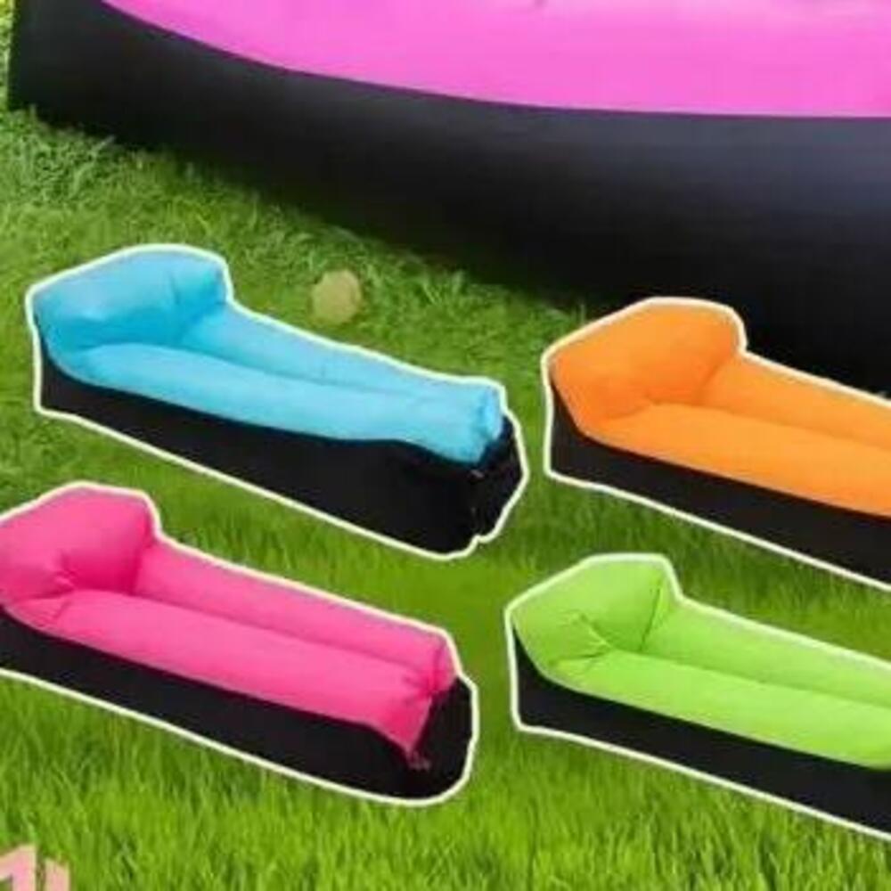 Outdoor Inflatable Sofa Lazy Bed Single Music Festival Portable Camping Air Mattress With Pillow_voghion.com