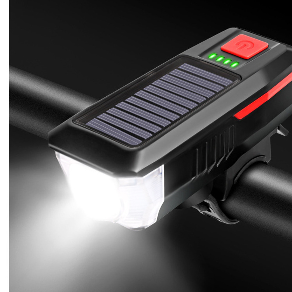 Solar Rechargeable Horn Front Bicycle Night Strong Equipment Riding Tail Light_voghion.com