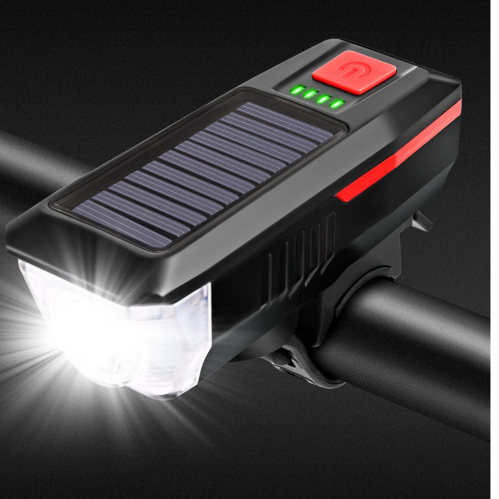Solar Rechargeable Horn Front Bicycle Night Strong Equipment Riding Tail Light_voghion.com