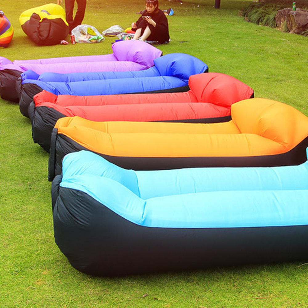 Outdoor Inflatable Sofa Lazy Bed Single Music Festival Portable Camping Air Mattress With Pillow_voghion.com