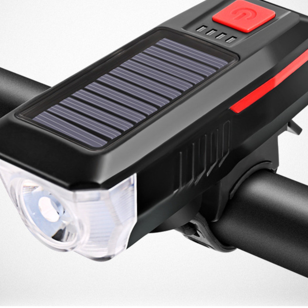 Solar Rechargeable Horn Front Bicycle Night Strong Equipment Riding Tail Light_voghion.com