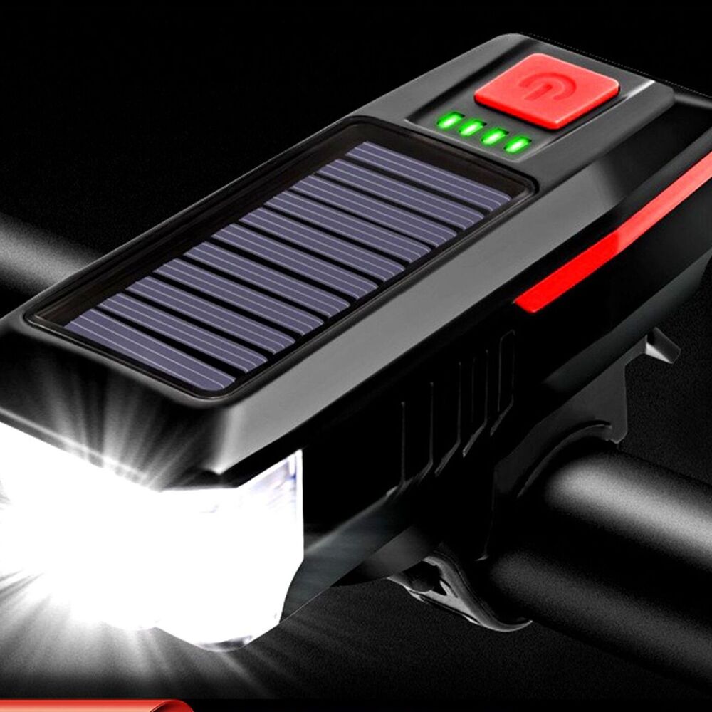 Solar Rechargeable Horn Front Bicycle Night Strong Equipment Riding Tail Light_voghion.com