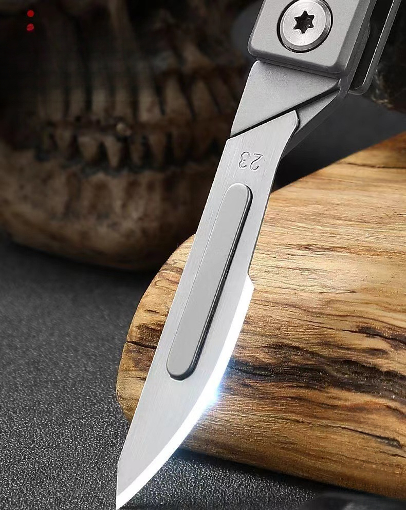 Folding Mini Utility Knife All-steel Detachable Keychain Tool_voghion.com