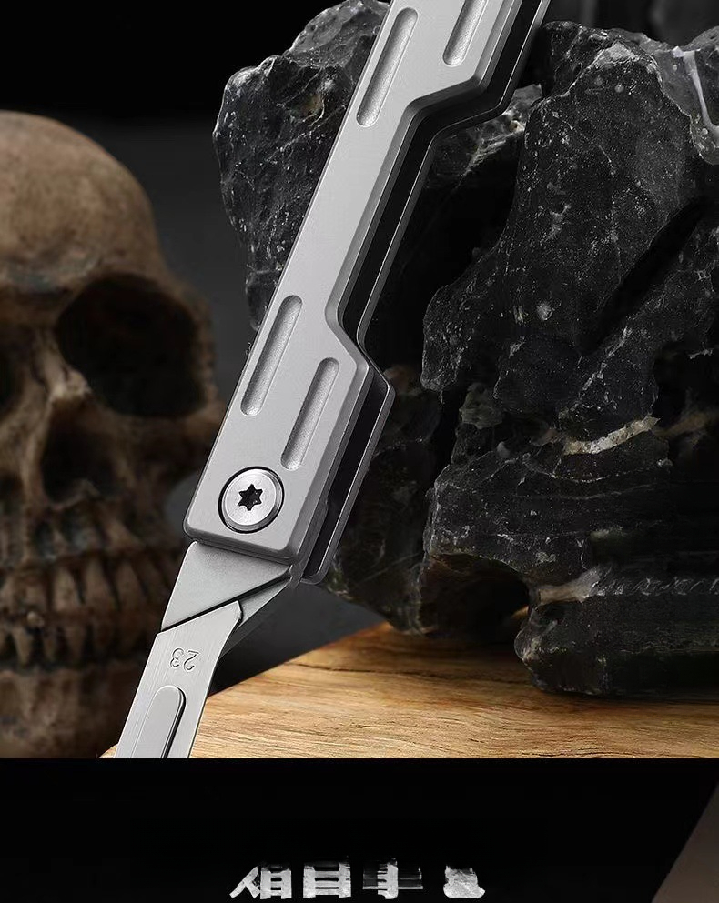 Folding Mini Utility Knife All-steel Detachable Keychain Tool_voghion.com
