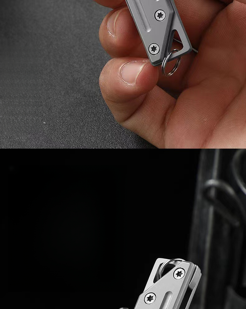Folding Mini Utility Knife All-steel Detachable Keychain Tool_voghion.com