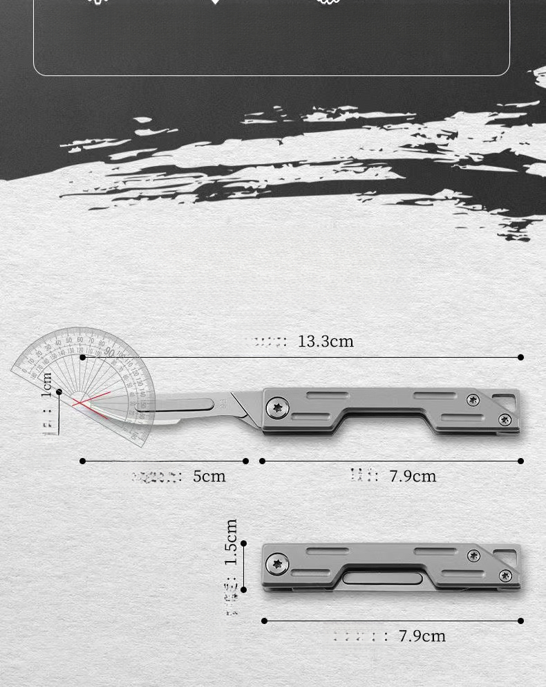 Folding Mini Utility Knife All-steel Detachable Keychain Tool_voghion.com