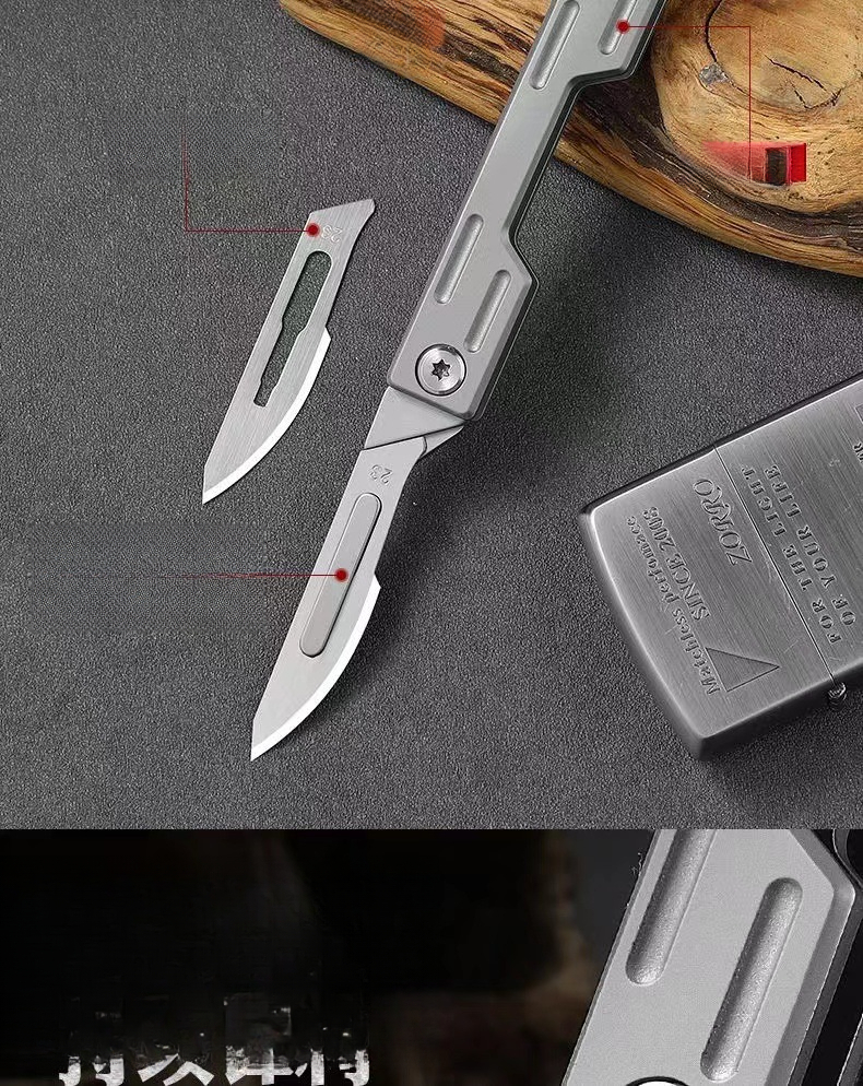 Folding Mini Utility Knife All-steel Detachable Keychain Tool_voghion.com