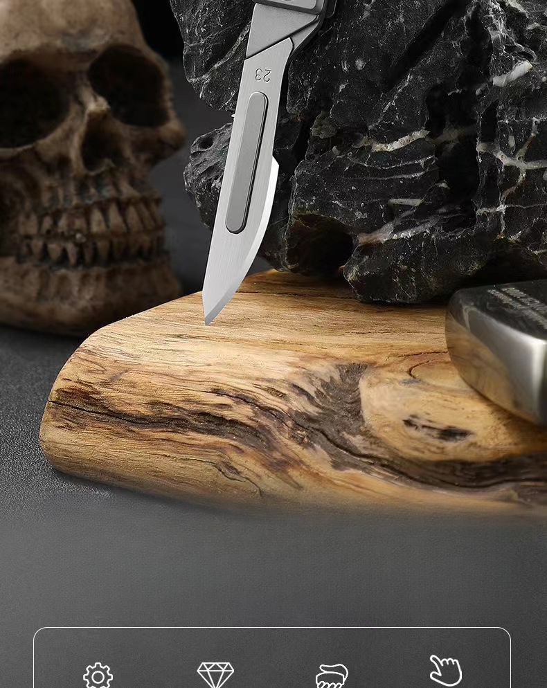 Folding Mini Utility Knife All-steel Detachable Keychain Tool_voghion.com