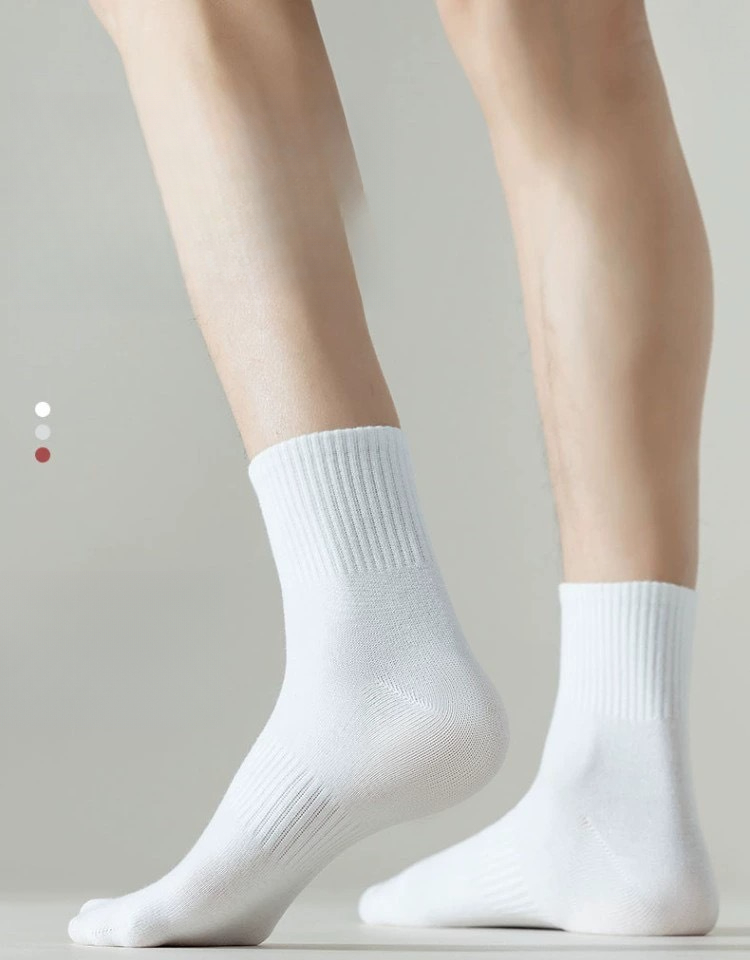 Men's Deodorant Sweat-Absorbing Spring Cotton Sports Mid-Calf Thin Solid Color Short Summer Women's Boat Socks_desvips.com