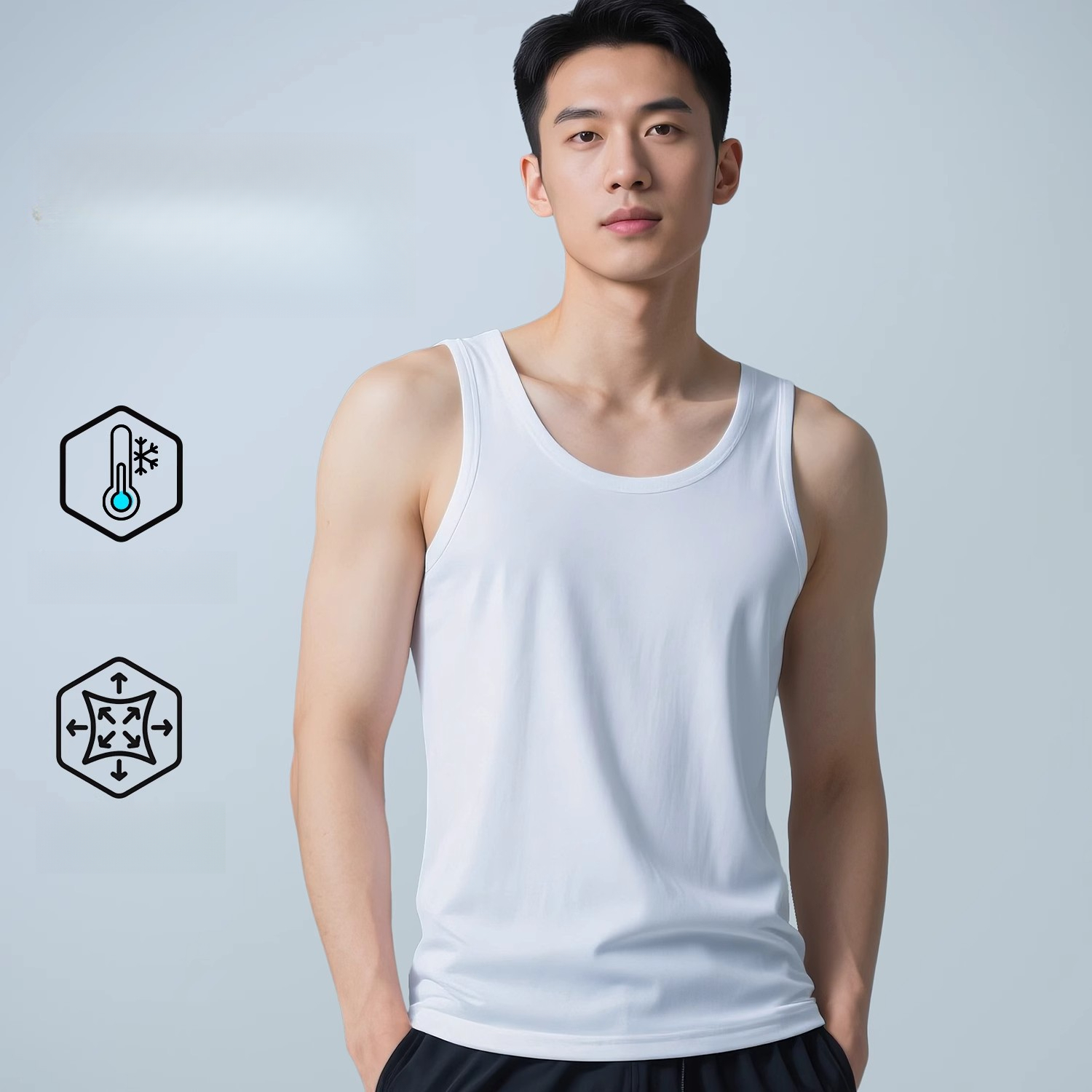 Modal 60-count Ice Silk Cotton Vest Men, Lightweight, Cool, Quick-drying, Tank Top Summer, Suitable For Sports And_voghion.com
