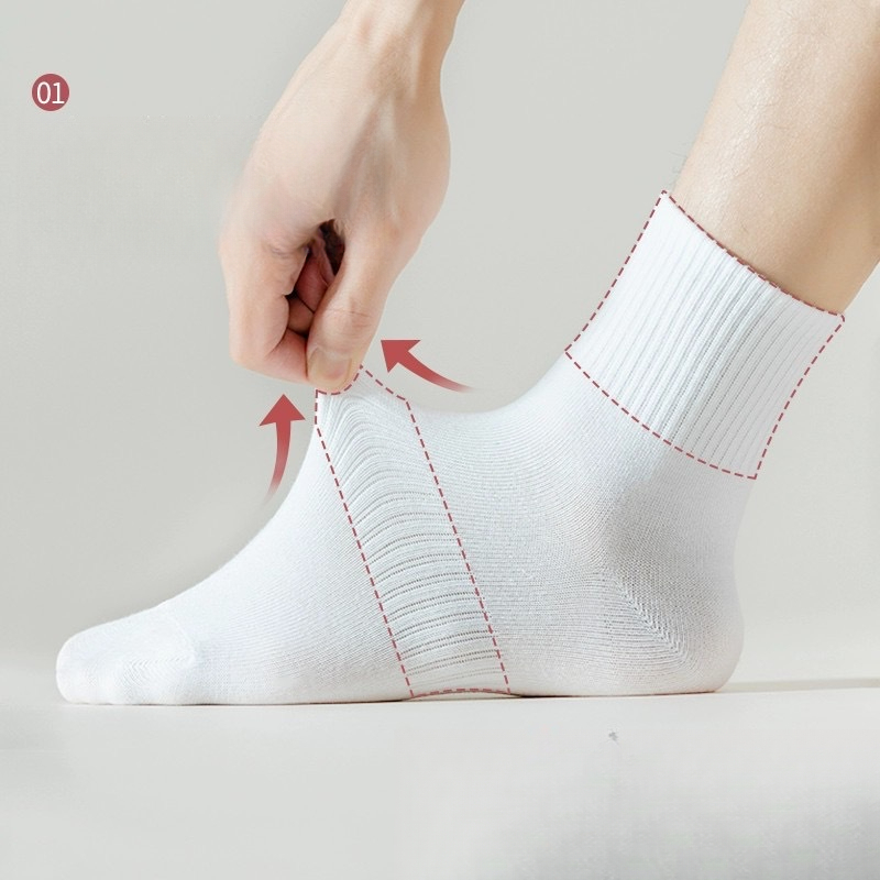 Men's Deodorant Sweat-Absorbing Spring Cotton Sports Mid-Calf Thin Solid Color Short Summer Women's Boat Socks_desvips.com