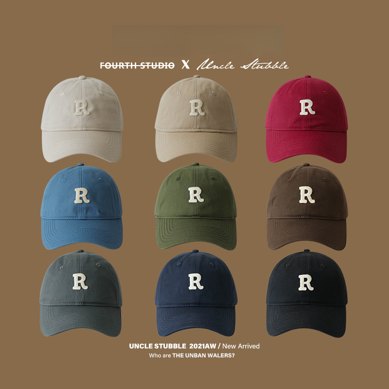 Letter For Men Korean Style Versatile Curved Brim Cotton Soft Top Sun Hat Fashion Sports Simple Women's Baseball Cap_voghion.com