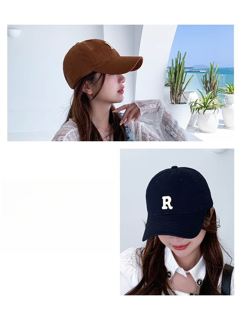 Letter For Men Korean Style Versatile Curved Brim Cotton Soft Top Sun Hat Fashion Sports Simple Women's Baseball Cap_desvips.com