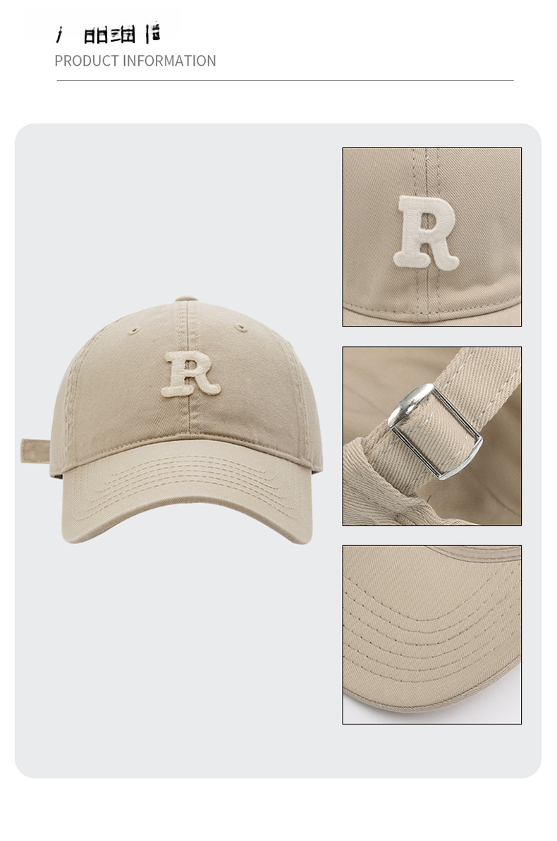Letter For Men Korean Style Versatile Curved Brim Cotton Soft Top Sun Hat Fashion Sports Simple Women's Baseball Cap_desvips.com