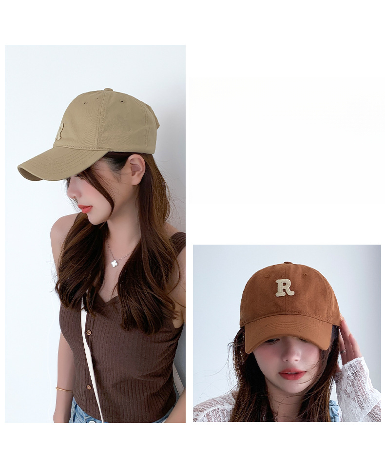 Letter For Men Korean Style Versatile Curved Brim Cotton Soft Top Sun Hat Fashion Sports Simple Women's Baseball Cap_desvips.com
