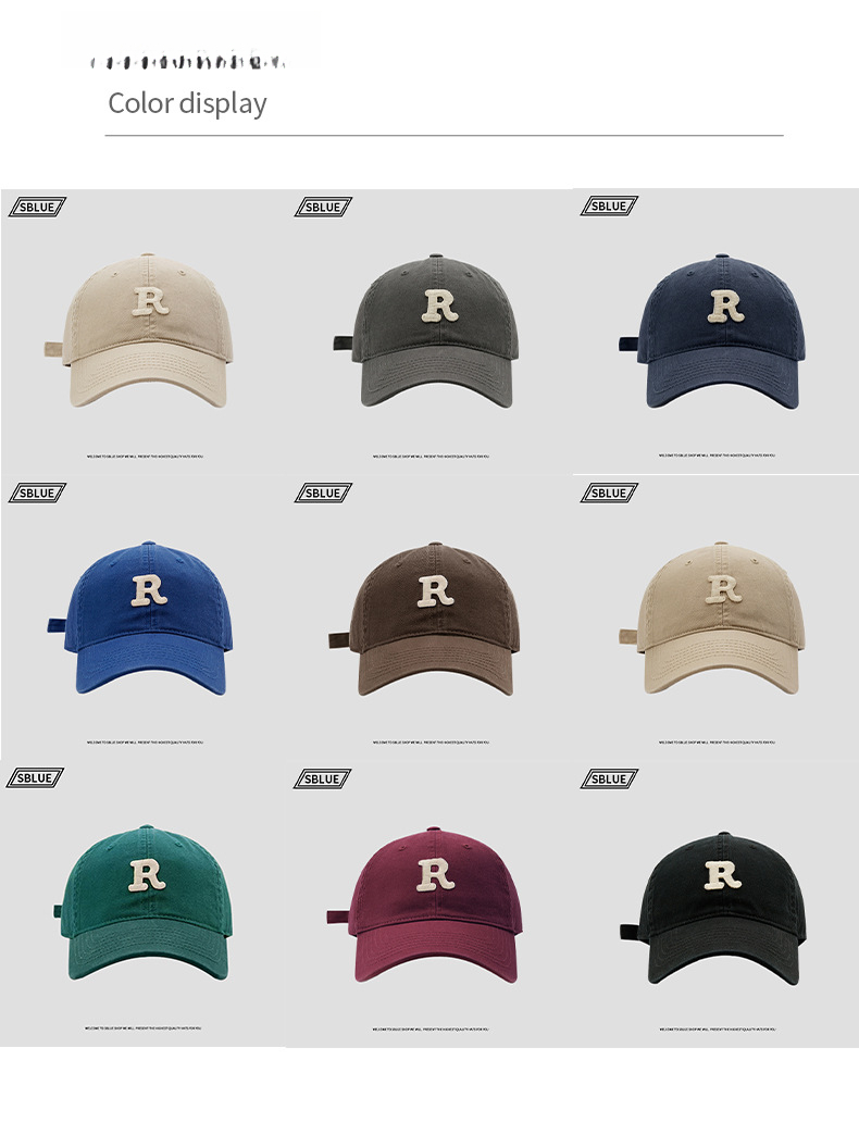 Letter For Men Korean Style Versatile Curved Brim Cotton Soft Top Sun Hat Fashion Sports Simple Women's Baseball Cap_desvips.com