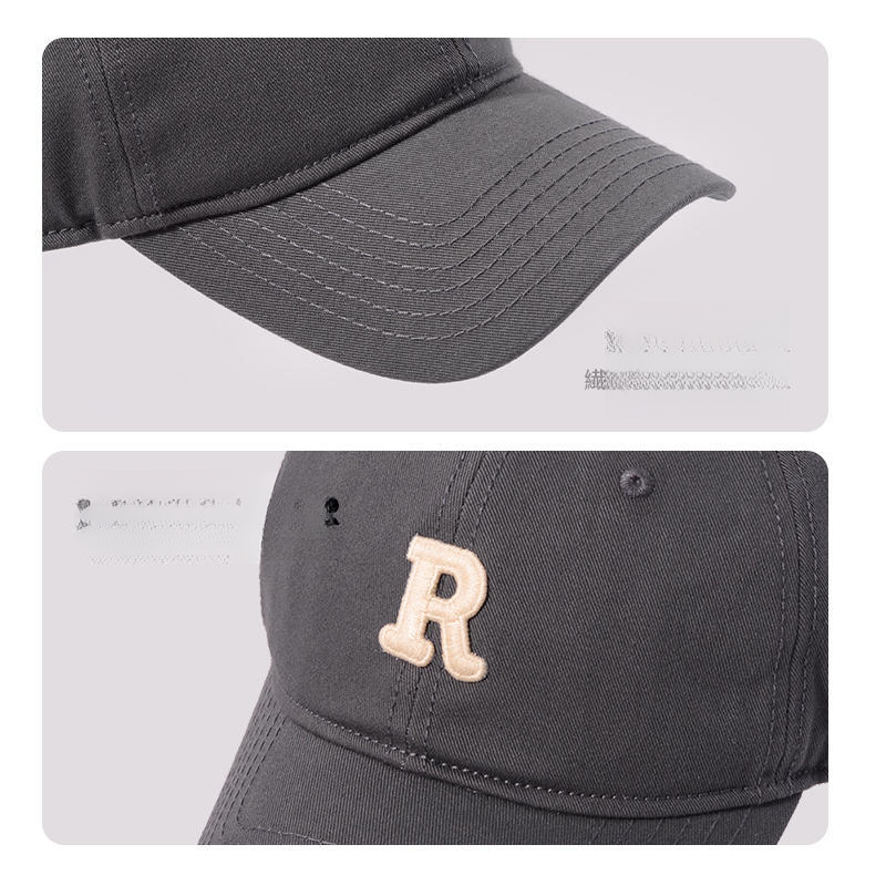 Letter For Men Korean Style Versatile Curved Brim Cotton Soft Top Sun Hat Fashion Sports Simple Women's Baseball Cap_desvips.com