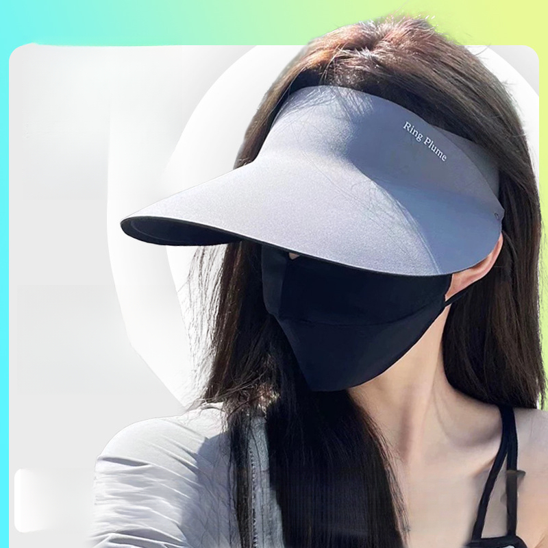 Protection Hat For Women, Face-Shielding, UV Protection, Open-Top Spring And Summer, Wide Brim, Sun Hat, Cycling,_desvips.com