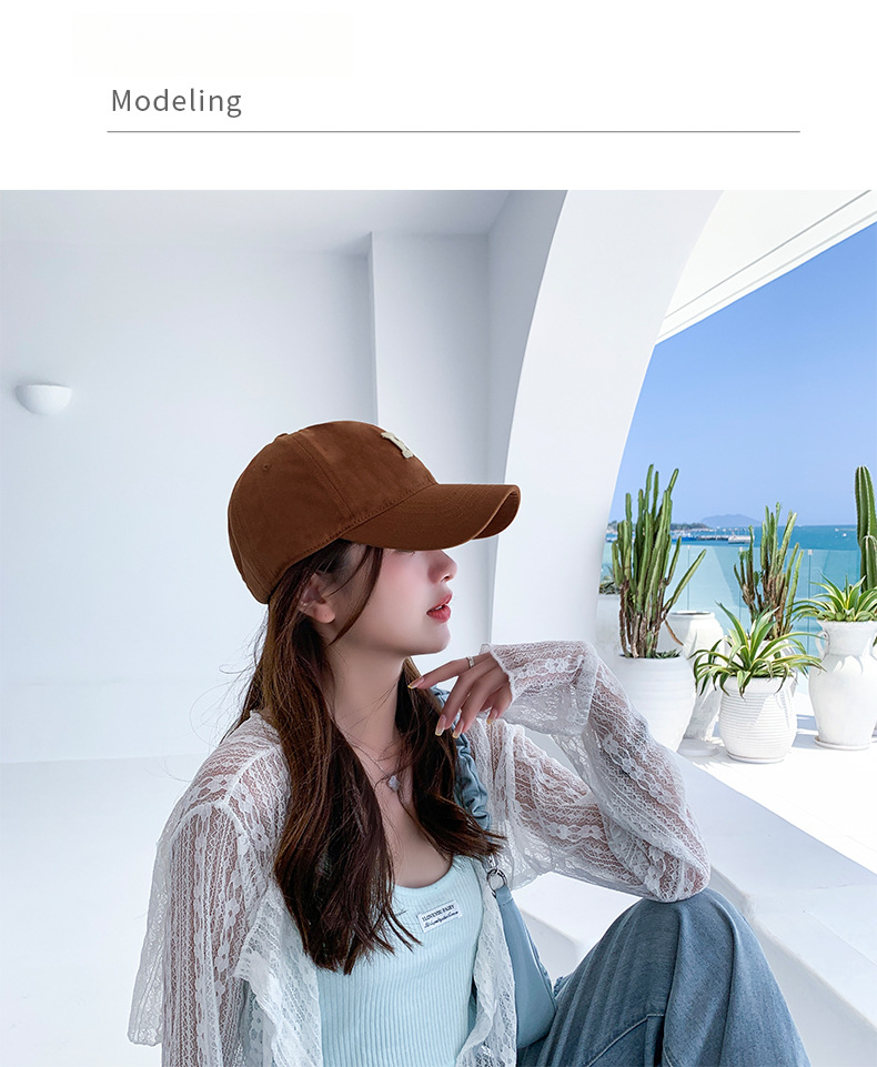 Letter For Men Korean Style Versatile Curved Brim Cotton Soft Top Sun Hat Fashion Sports Simple Women's Baseball Cap_desvips.com