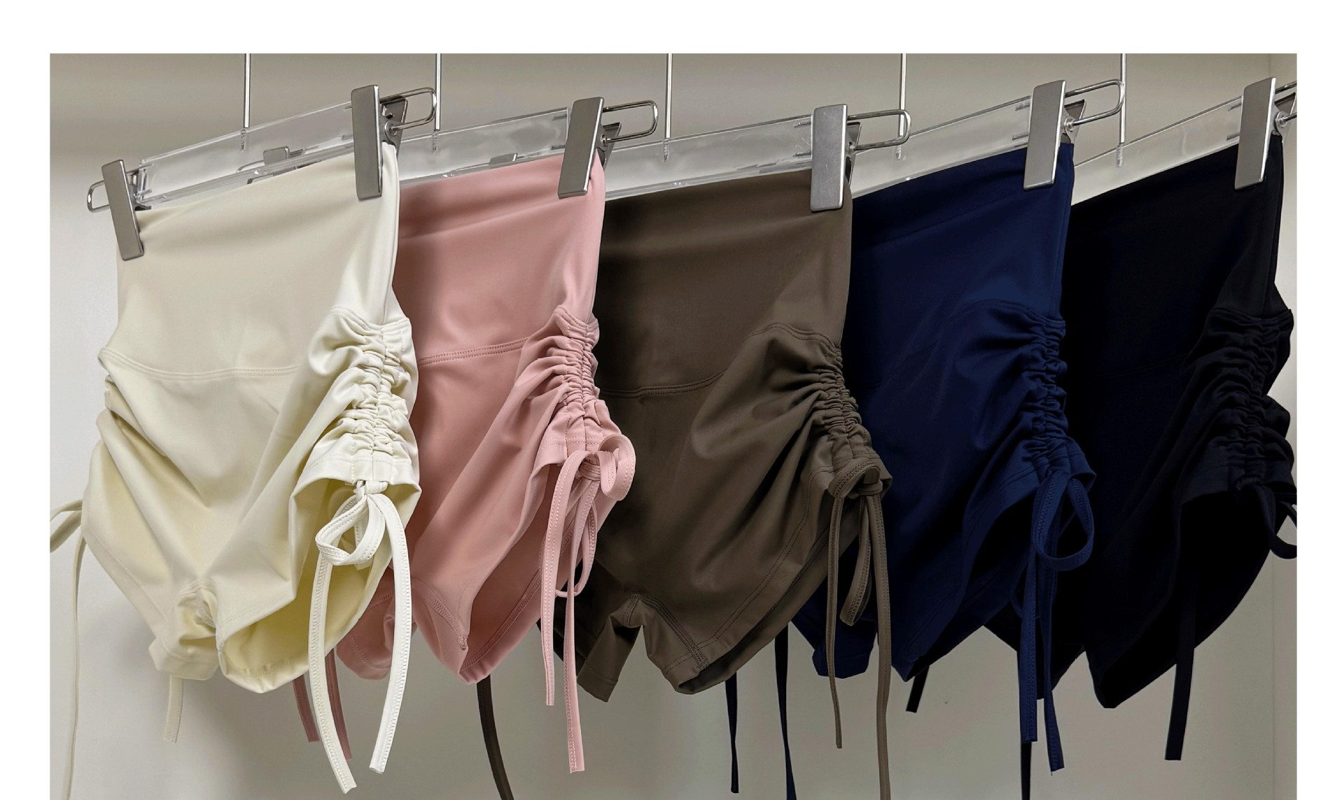 Yoga Shorts With Butt-lifting Pleats And Drawstring, Suitable For Fitness, Outdoor Sports, Cycling, Short-sleeved,_desvips.com
