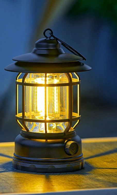 Vintage Outdoor Long Battery Life Lighting Ultra-long Campsite Camping Rechargeable Tent Atmosphere Lantern Hanging Type_voghion.com
