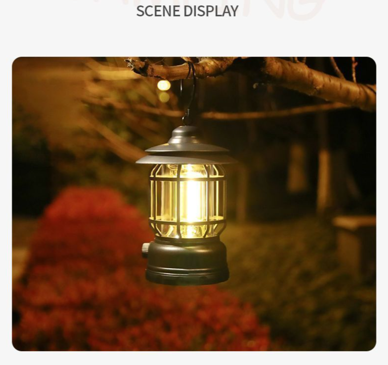 Vintage Outdoor Rechargeable Camping Lantern For Atmosphere Lighting_voghion.com