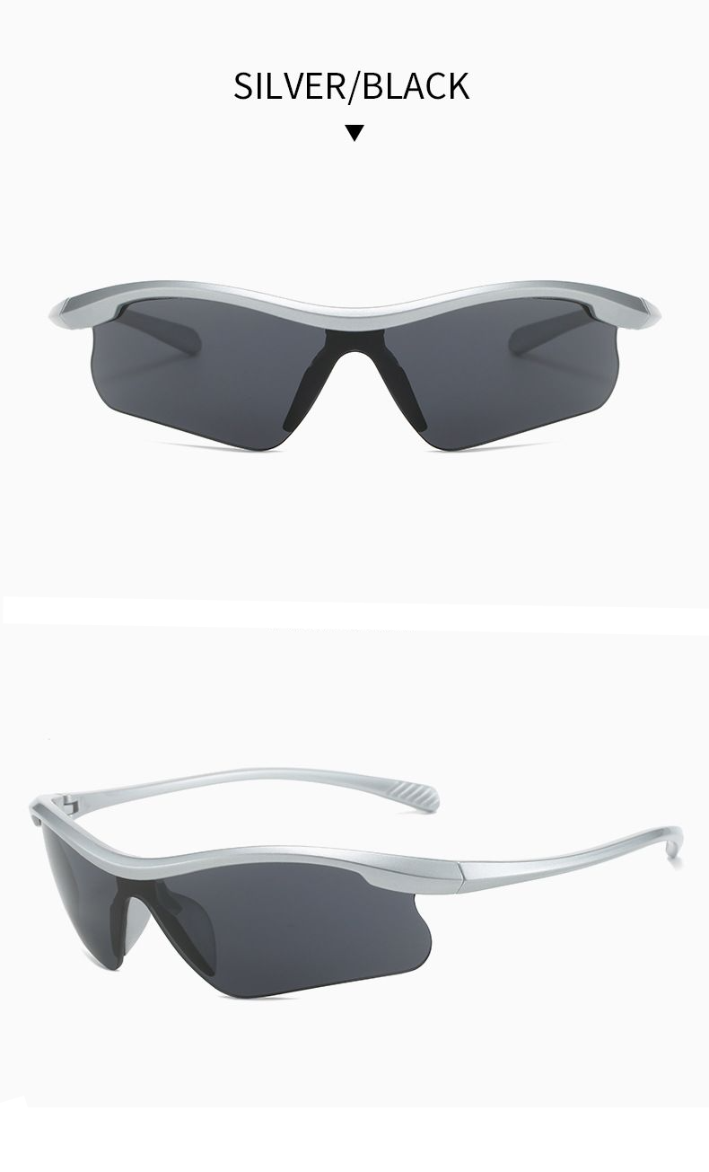 Windproof Skiing Goggles One-piece Silver Sports Sunglasses Trendy_voghion.com