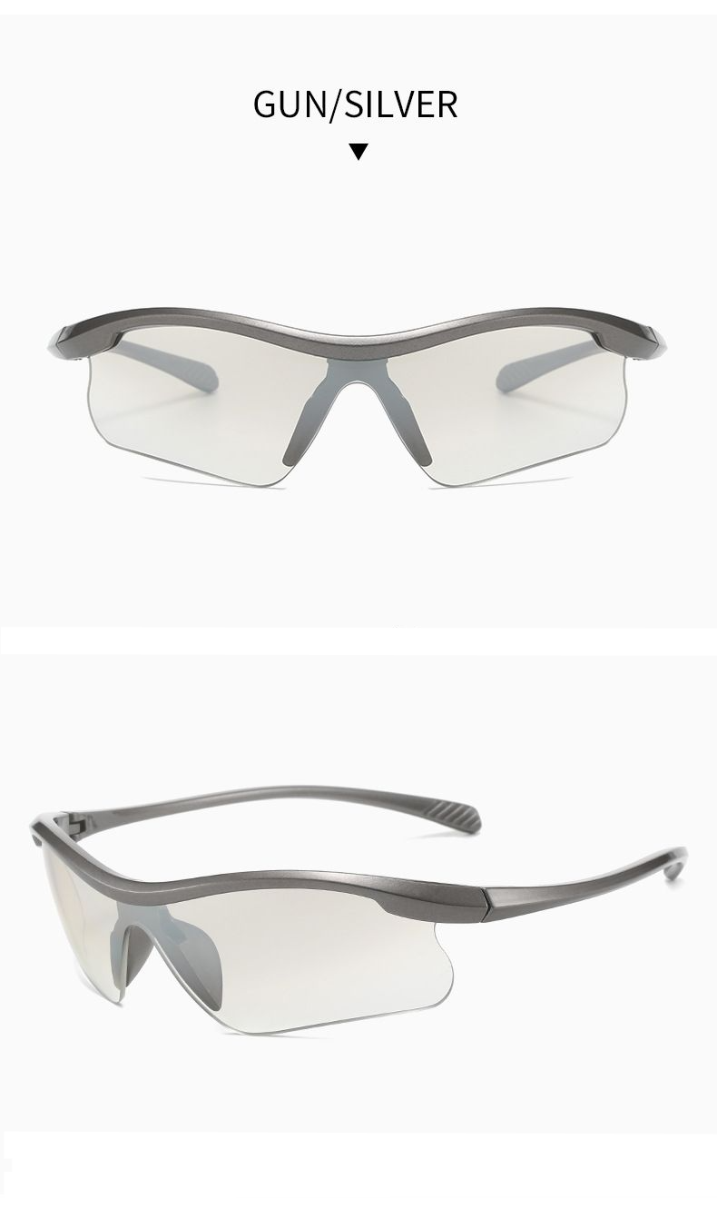 Windproof Skiing Goggles One-piece Silver Sports Sunglasses Trendy_voghion.com