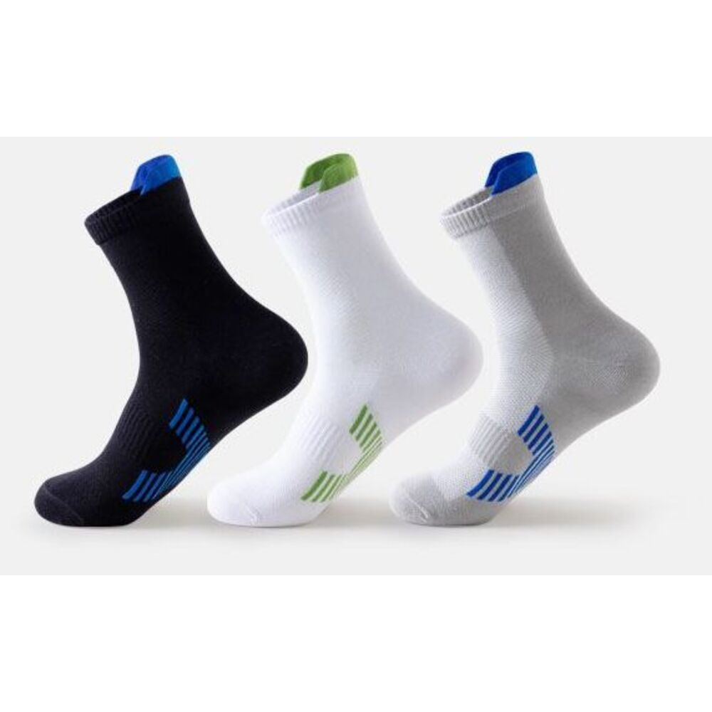 Pure Running Socks, Summer Thin Men's Mid-length 100% Cotton Anti-odor Sweat-absorbing Sports Long Socks_voghion.com