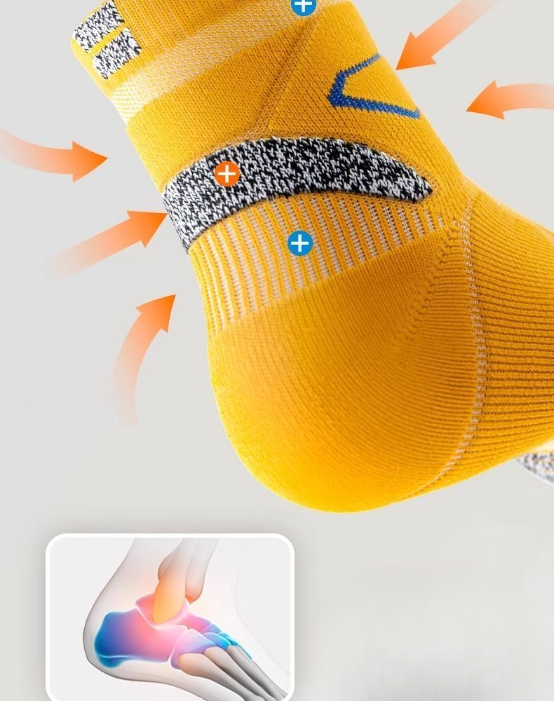 Professional Marathon Running Socks For Men Mid Calf Thickened_voghion.com