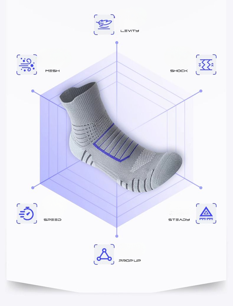 Professional Marathon Running Socks Mid-calf Shock-absorbing_voghion.com