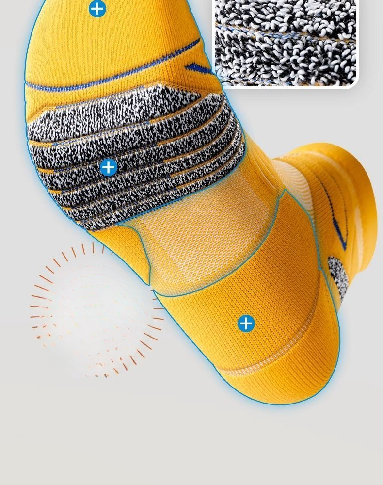 Professional Marathon Running Socks For Men Mid Calf Thickened_voghion.com