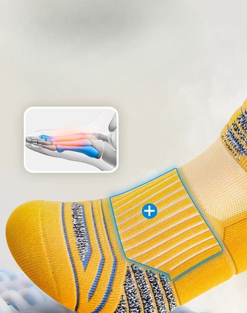 Professional Marathon Running Socks For Men Mid Calf Thickened_voghion.com