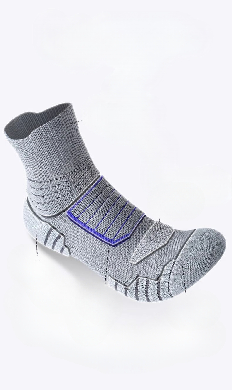 Professional Marathon Running Socks Mid-calf Shock-absorbing_voghion.com