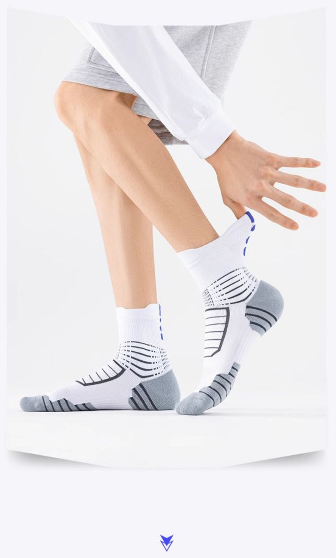 Professional Marathon Running Socks Mid-calf Shock-absorbing_voghion.com
