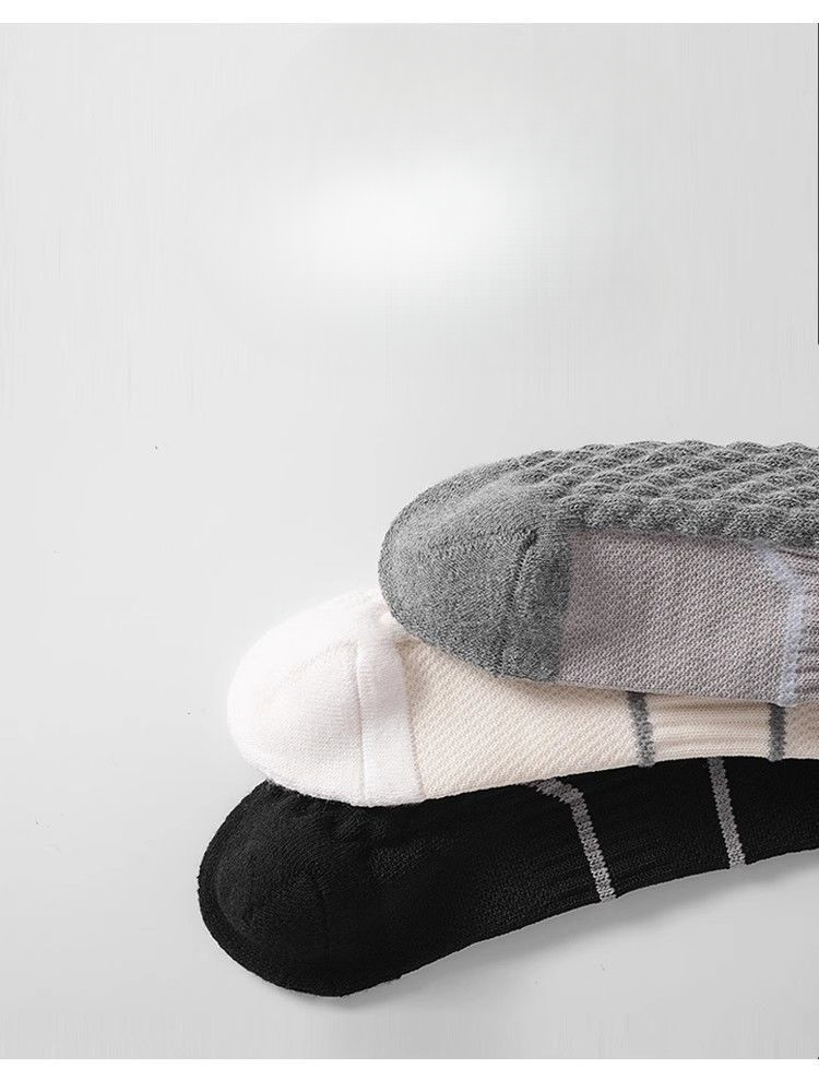 Antibacterial Professional Running Mid-calf Socks With Massage Sole_voghion.com