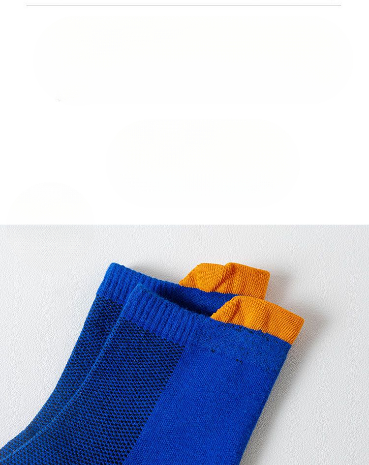 Pure Running Socks, Summer Thin Men's Mid-length 100% Cotton Anti-odor Sweat-absorbing Sports Long Socks_voghion.com