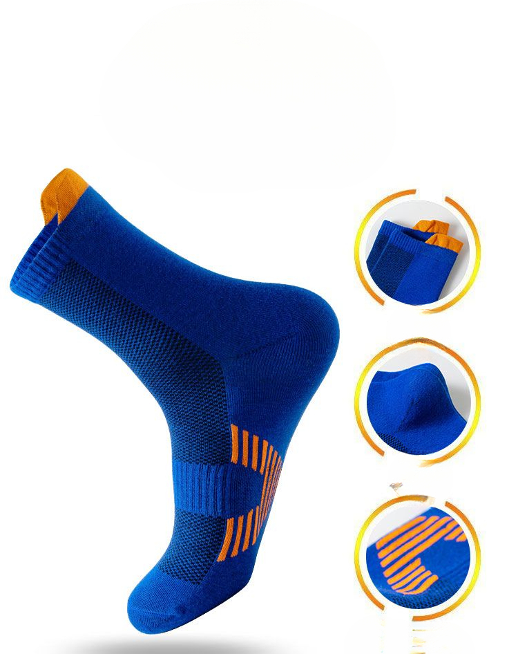 Pure Running Socks, Summer Thin Men's Mid-length 100% Cotton Anti-odor Sweat-absorbing Sports Long Socks_voghion.com