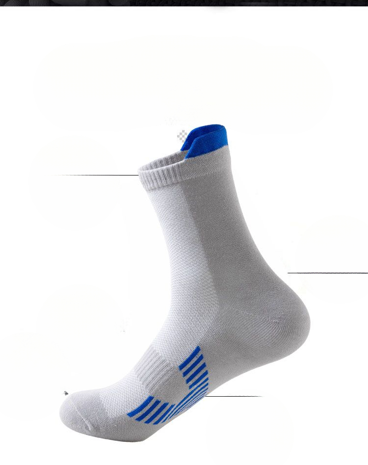 Pure Running Socks, Summer Thin Men's Mid-length 100% Cotton Anti-odor Sweat-absorbing Sports Long Socks_voghion.com