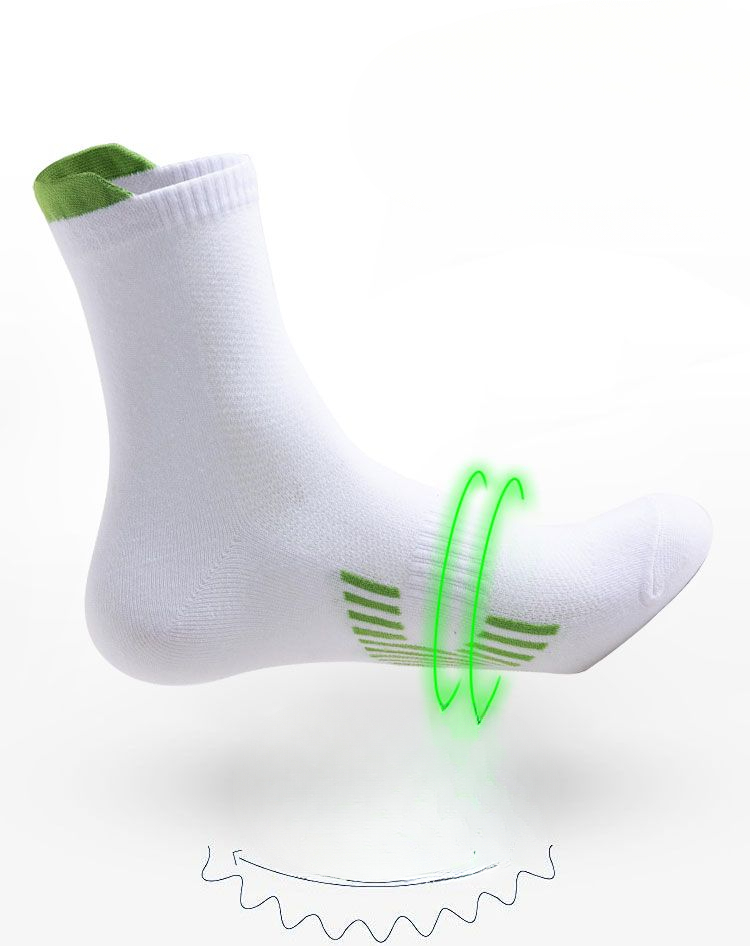 Pure Running Socks, Summer Thin Men's Mid-length 100% Cotton Anti-odor Sweat-absorbing Sports Long Socks_voghion.com