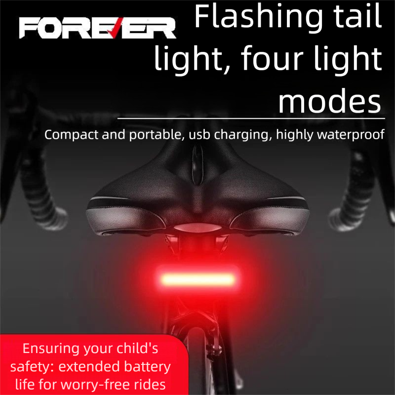Bicycle Heart-shaped Tail Light Led Rechargeable Safety Warning Lamp_voghion.com